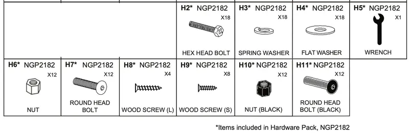 NGP2182 Comprehensive Hardware Pack for Foosball Table Repairs