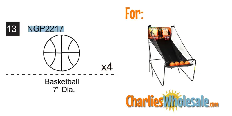 NGP2217 Set of Four Replacement Inflatable Basketballs for Sure Shot Hoop Systems