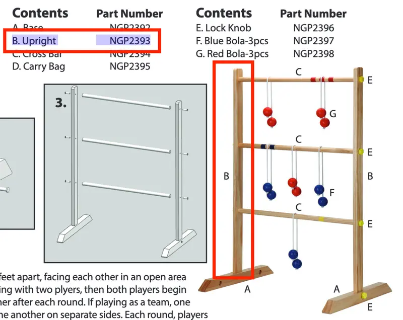 NGP2393 Upright Support Post – Structural Frame Replacement