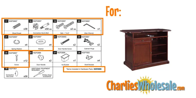 NGP2885 Comprehensive Hardware Pack for Table Repairs