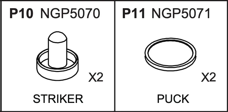 NGP5070/NGP5071 Magnetic Puck and Striker Kit (2-Piece)