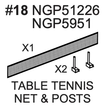 NGP51226 & NGP5951 Table Tennis Net and Posts Replacement Kit