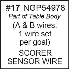 NGP54978 Sensor Wire Pair for Electronic Scorer