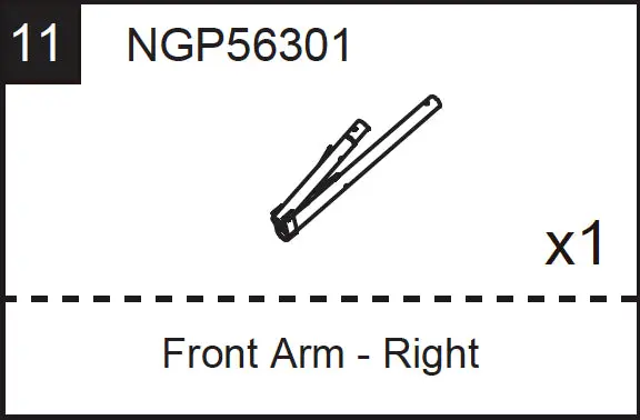 NGP56301 Right Front Arm Replacement for Pool Table