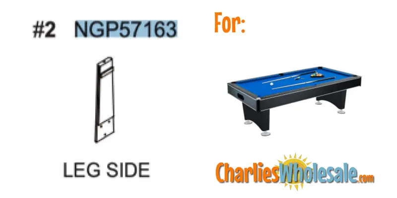 NGP57163 Side Leg Component Replacement for Pool Tables and Frames