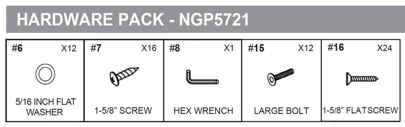 NGP5721 Hardware Pack Replacement for Table Assembly and Maintenance