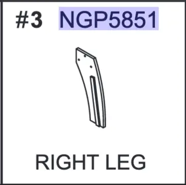 NGP5851 Right-Side Support Leg – Table Base Replacement Part