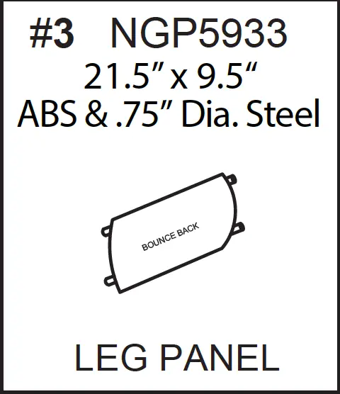 NGP5933 Plastic Leg Plate with Steel Frame – Version 1 Replacement