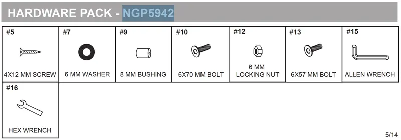 NGP5942 Comprehensive Hardware Pack – Fasteners & Mounts
