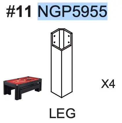 NGP5955 Set of 4 Black Support Legs Replacement