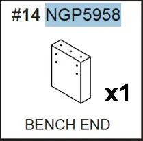 NGP5958 Black Replacement Bench End (Single)