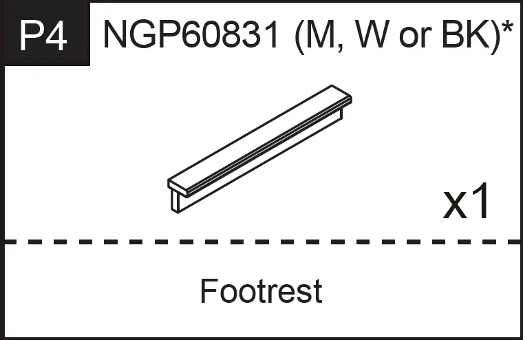 NGP60831 Adjustable Footrest Replacement for Fitness Equipment