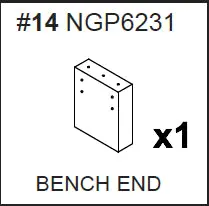 NGP6231 Driftwood-Style Replacement Bench End