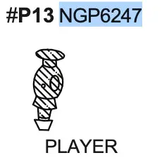 NGP6247 Dark-Tone Player Figure for Foosball Tables