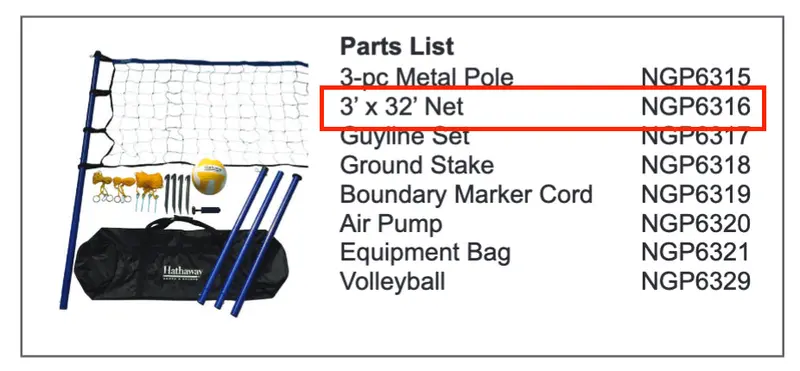NGP6316 3′ × 32′ Replacement Net – Heavy-Duty Mesh Design
