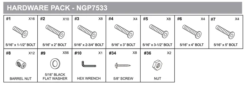 NGP7533 Hardware Pack Replacement Kit