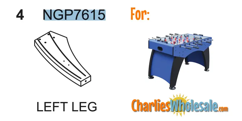 NGP7615 Left Leg Replacement for Pool or Recreation Equipment