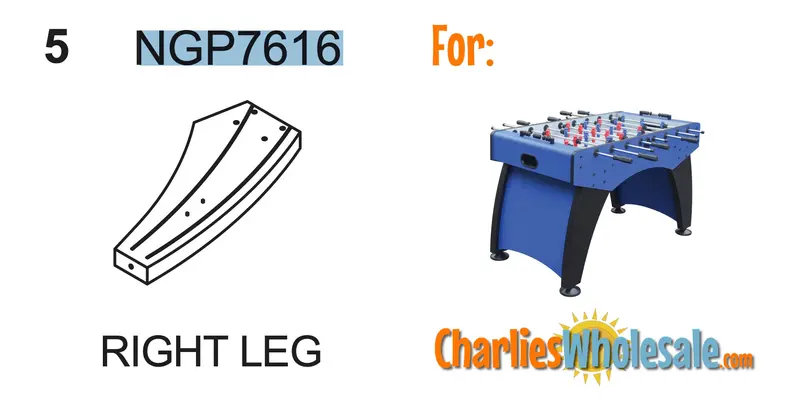 NGP7616 Right Leg Replacement for Pool or Recreation Equipment