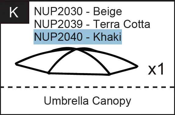 NUP2040 Khaki Replacement Canopy Cover