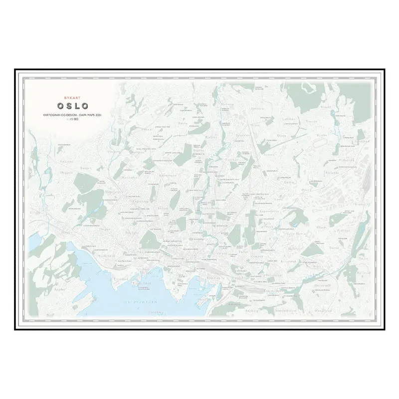 Oslo City Map – 50 x 70 cm Wall Art Print