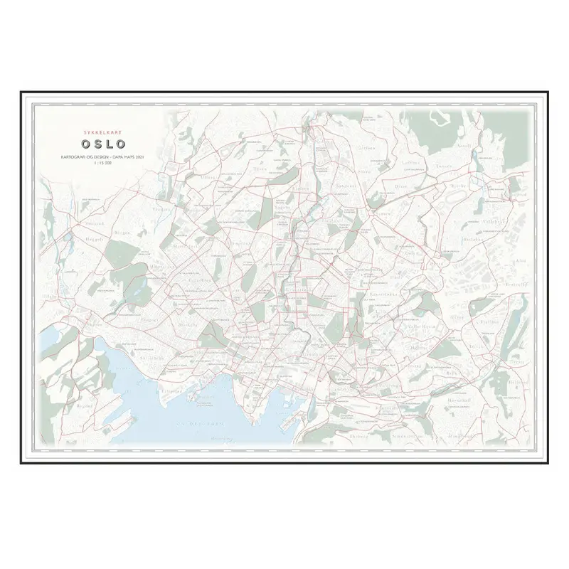 Oslo Cycling Map – 50 x 70 cm Printed Poster