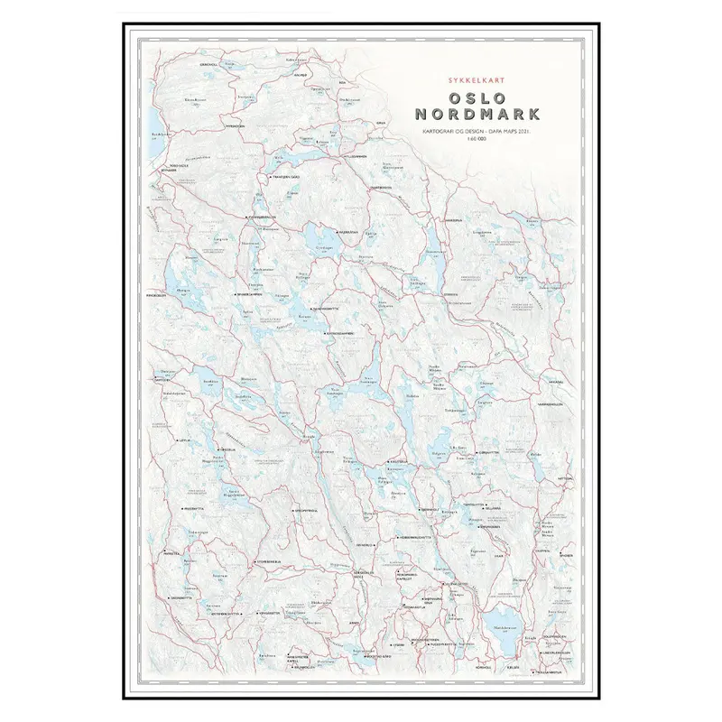 Oslo Nordmark Cycling Map – 50 x 70 cm Poster