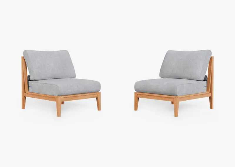 Outer Teak Armless Chair Conversation Set