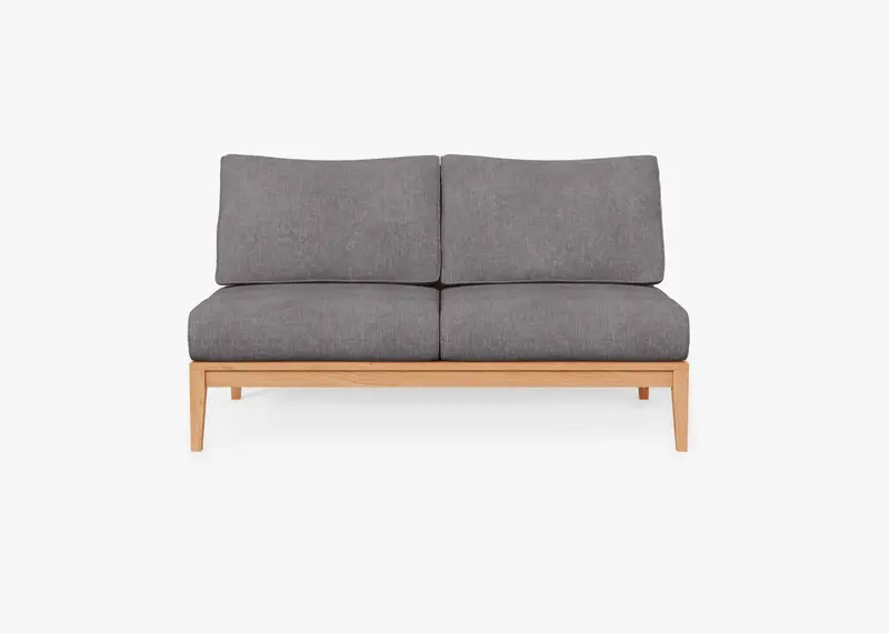 Outer Teak Armless Loveseat – Modern Outdoor Seating