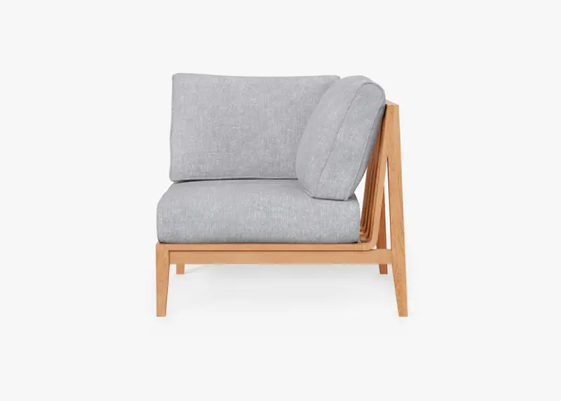 Outer Teak Left-Facing Corner Sectional Chair