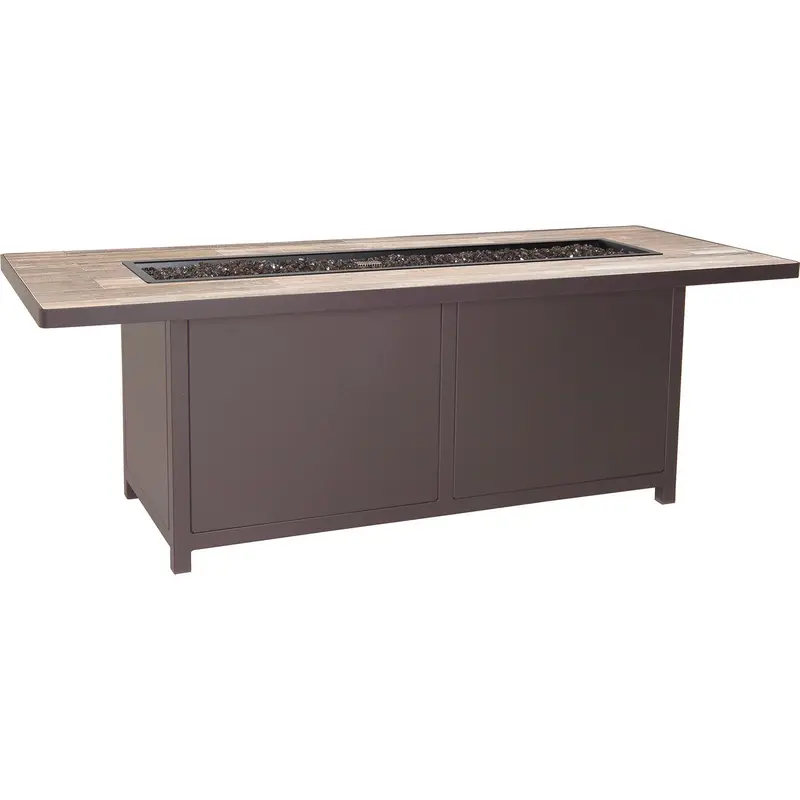 Ow Lee 28-Inch by 72-Inch Rectangular Capri Iron Fire Pit