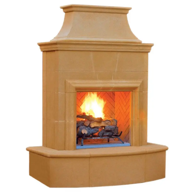 Petite Cordova Gas-Powered Outdoor Fireplace – American Fyre Designs