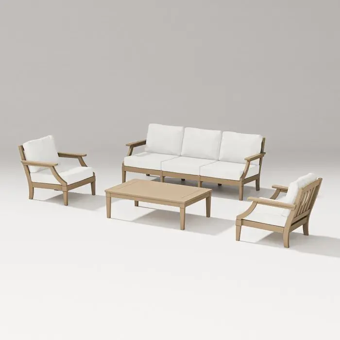 Polywood Designer Estate Outdoor Lounge Sofa Set – 4-Piece