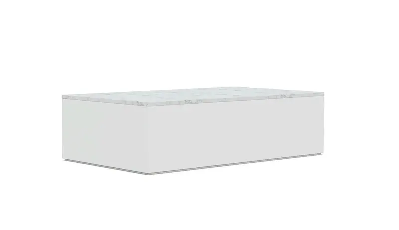 Porto Marble-Top Coffee Table in White by Azurro Living