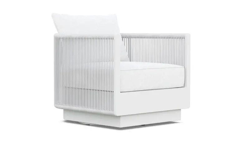 Porto Swivel Club Chair in White by Azurro Living