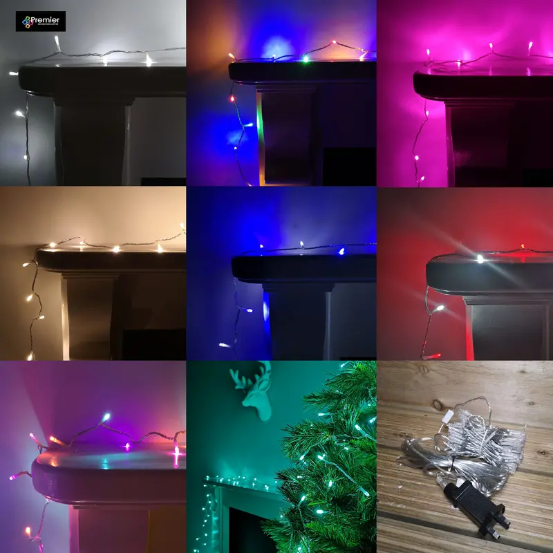Premier Supabright LED Christmas Lights – Energy-Efficient Bulbs on Green or Clear Wire (Choice of Finish)