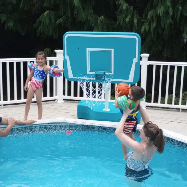 Pro Poolside Resin Basketball Game Kit for In-Water Play