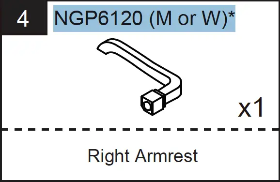 Right Armrest Replacement for Poker Tables – NGP6120M / NGP6120W