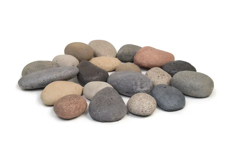 River Rock Fyre Stones – Natural-Looking Fire Pit Media by American Fyre Design