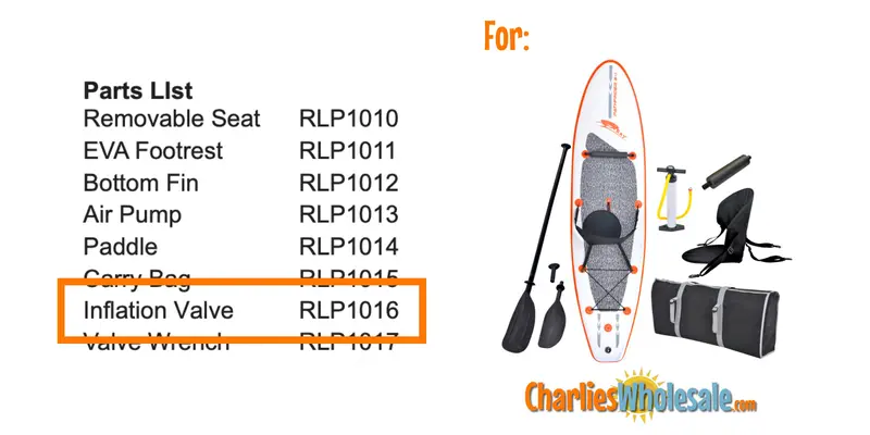 RLP1016 Replacement Inflation Valve for Inflatable Watercraft