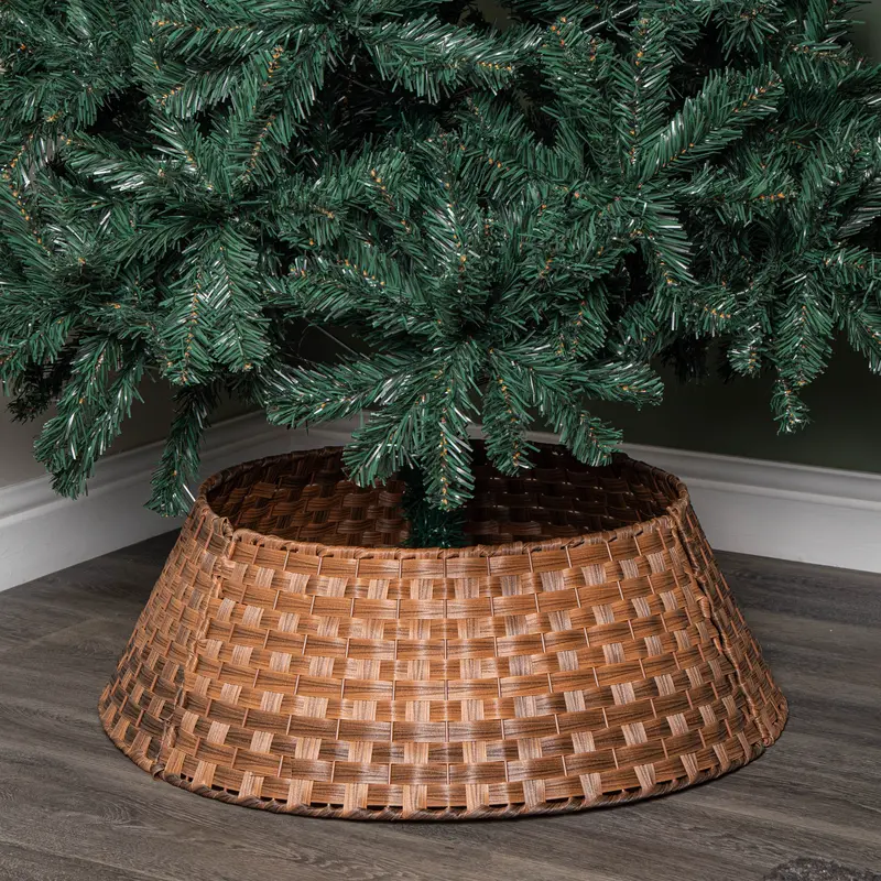 Samuel Alexander Christmas Tree Skirt – Brown Wicker-Weave, 48/70cm KD Design