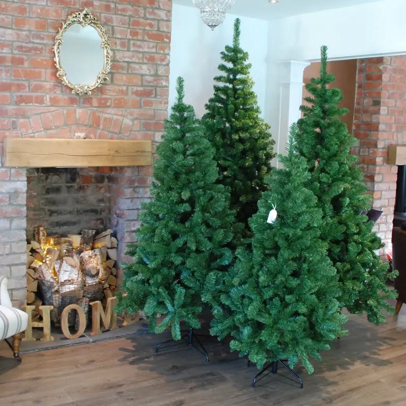 Samuel Alexander Pre-Lit Christmas Trees – Choose 4ft to 8ft Height, Classic Green
