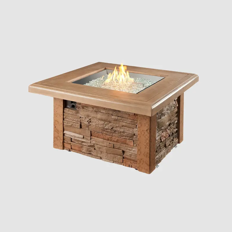 Sierra Square Gas Fire Pit Table – Contemporary Geometric Outdoor Fire Feature by The Outdoor Great Room