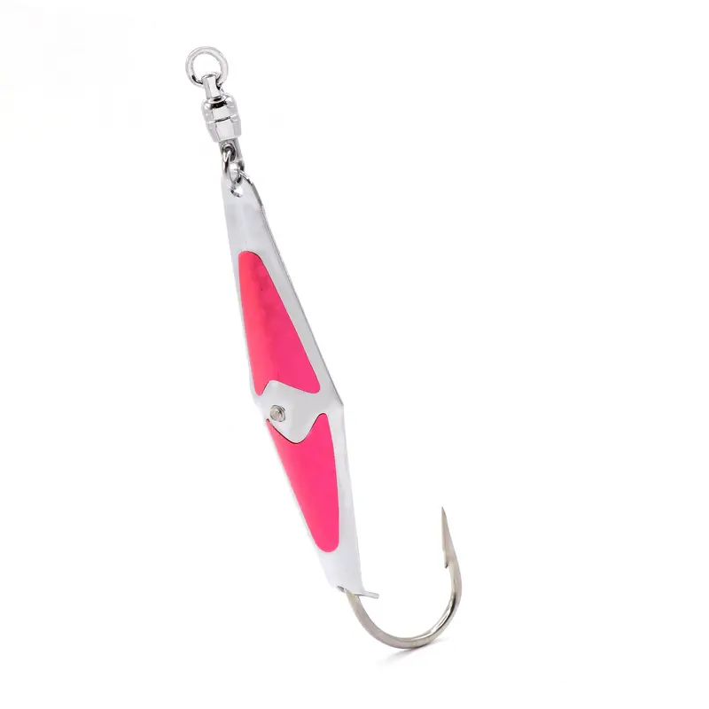 Spoon-Squid Lure – Pink Flash Finish with Ball Bearing Swivel