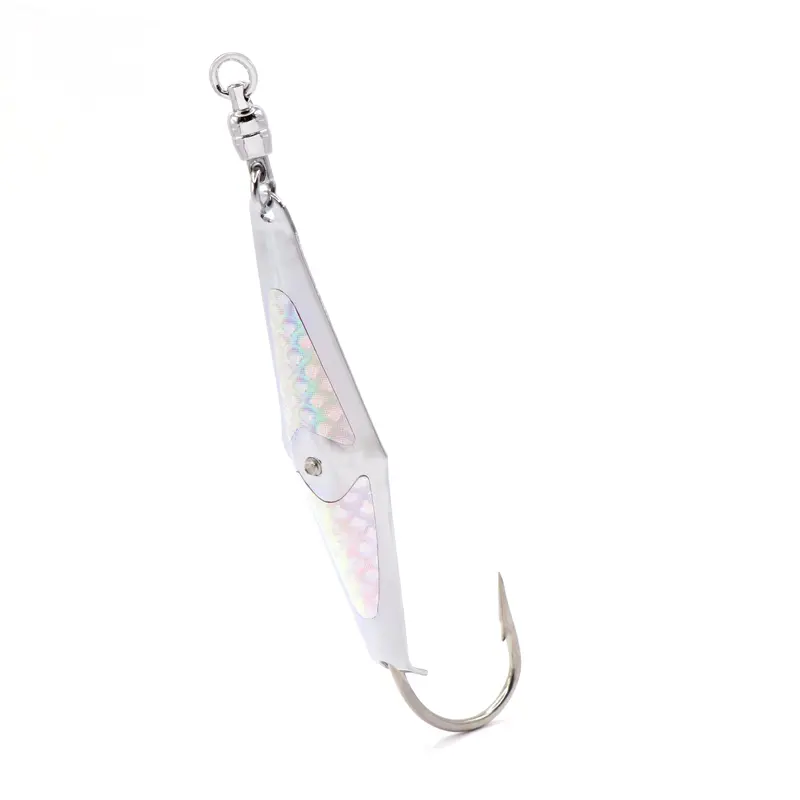 Spoon-Squid Lure – Silver Flash Finish with Ball Bearing Swivel