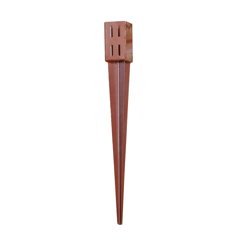 Square 75mm Metal Fence Post Ground Spike – Durable Garden Anchoring Solution