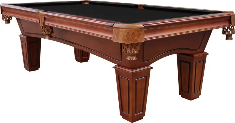 St. Lawrence 8-Foot Slate Pool Table with Leather Drop Pockets
