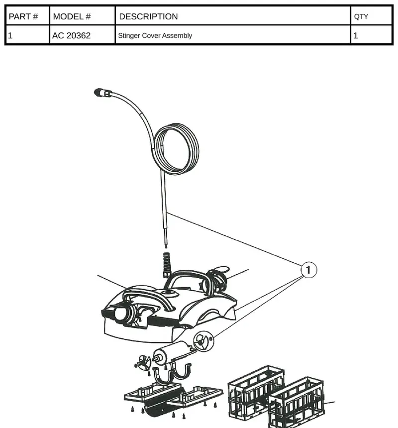 Stinger Cover Assembly Replacement Part (AC 20362)