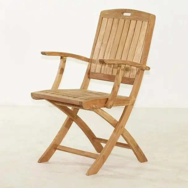 Stinson Folding Teak Armchair – Lightweight Patio Seating