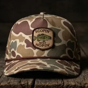 STOCK Duck Camo Smallmouth Bass Fishing Hat