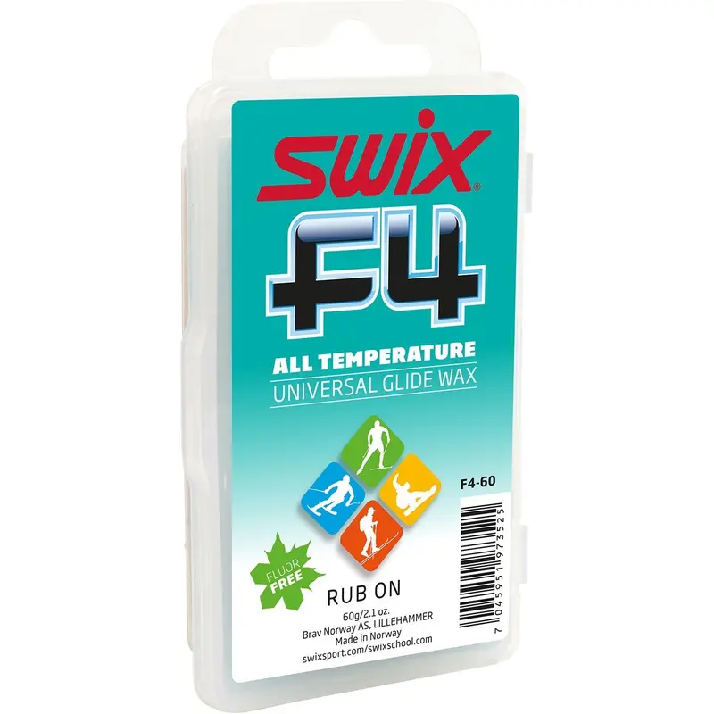 Swix F4 60g Glide Wax with Integrated Cork Applicator